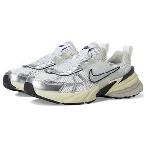 Nike V2K Metallic Silver and White Running Shoes 9.5
